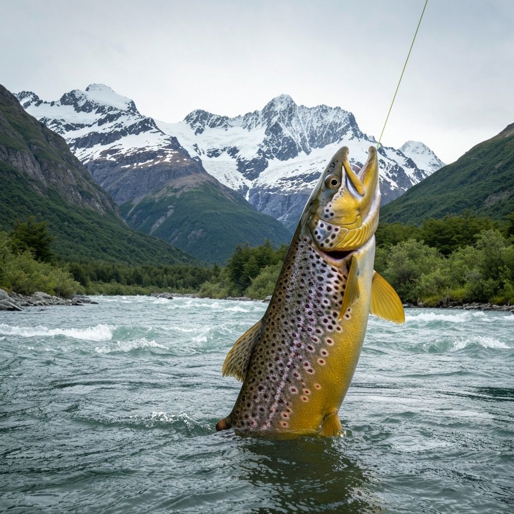 Trucha marrón capturada